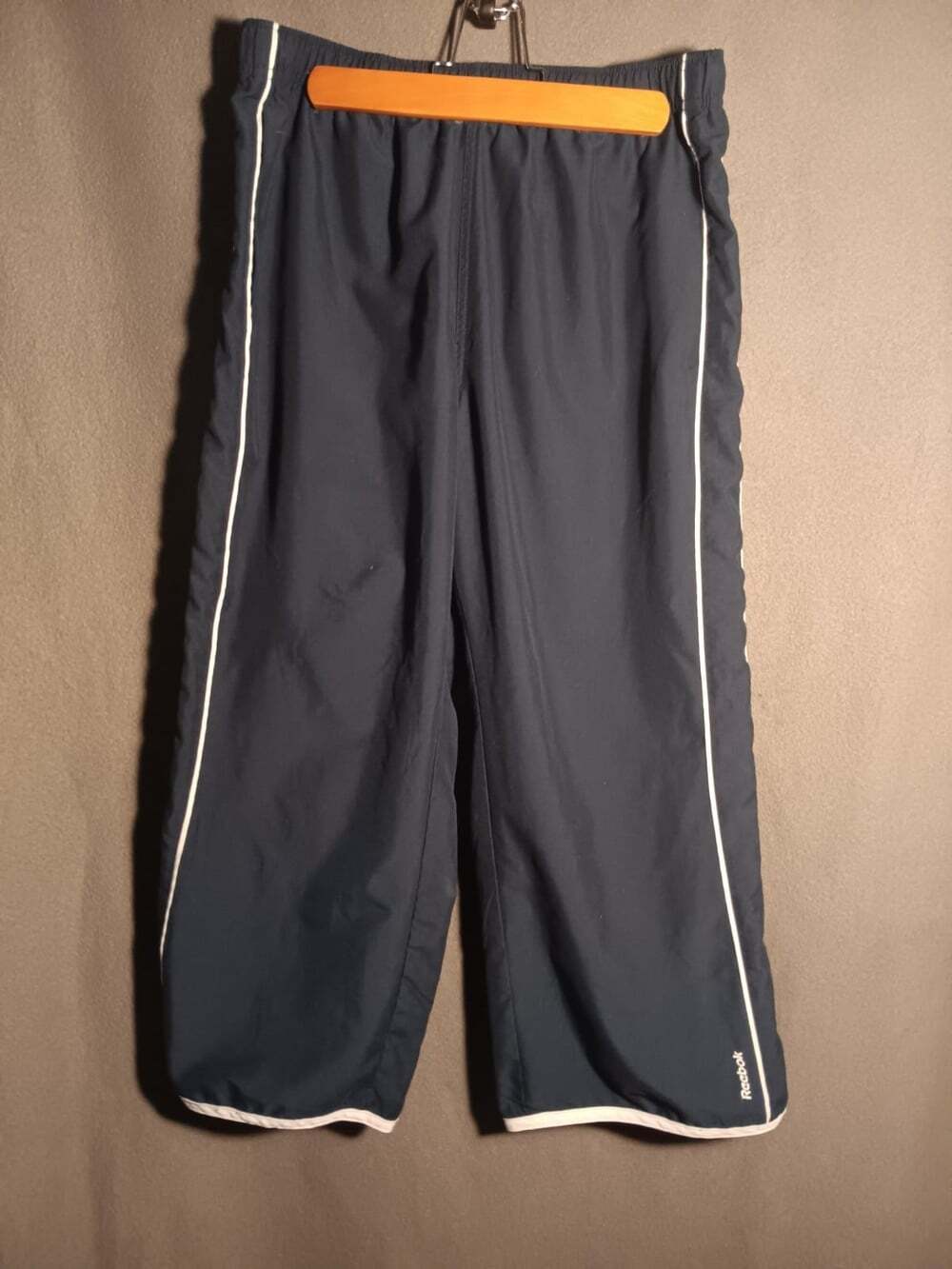 Reebok Navy Blue White Stripe Detail Capri Medium Y2K Activewear Pants